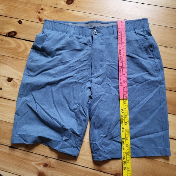Under Armour Golf Shorts Mens 32 Blue Match Play Polyester Elastic Waist Preppy - Picture 8 of 11